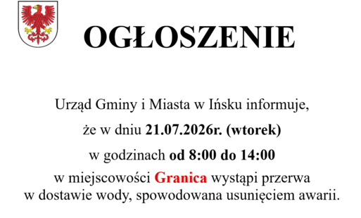 Zdjęcie do Przerwa w dostawie wody Granica 