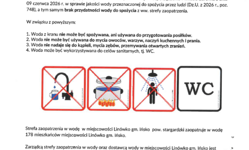Zdjęcie do UWAGA Woda z ujęcia wody w Lin&oacute;wku niezdatna do spożycia 