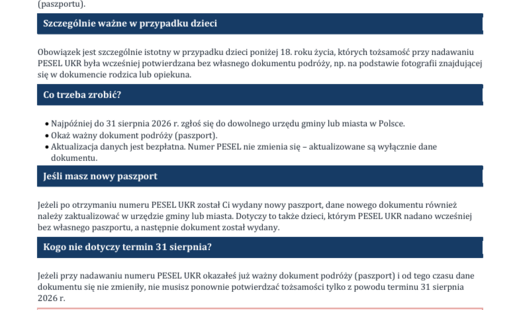 Zdjęcie do WAŻNA INFORMACJA &ndash; PESEL UKR 